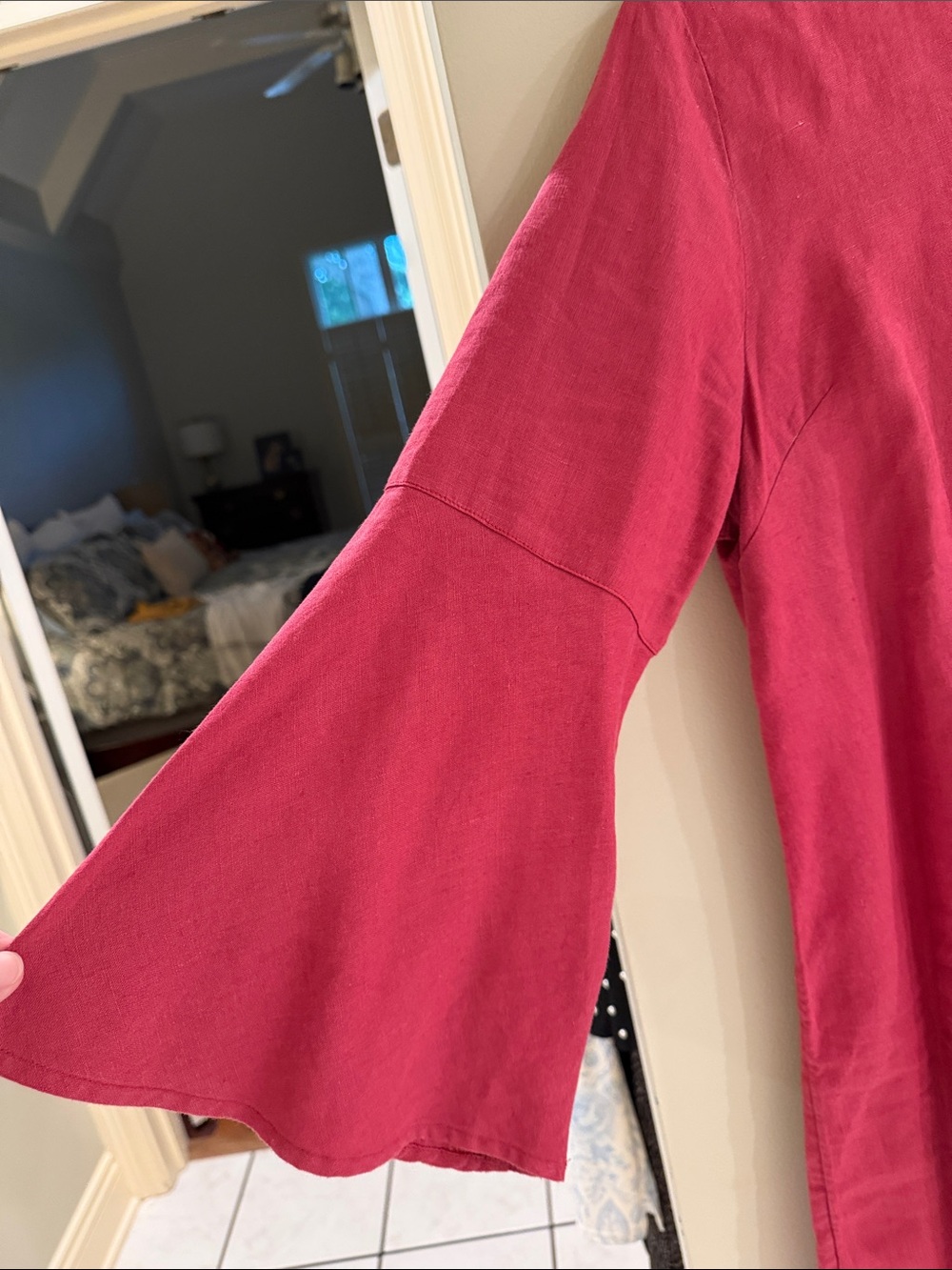 Soft Surroundings Raspberry Tunic with V-Neck - Picture 3 of 5